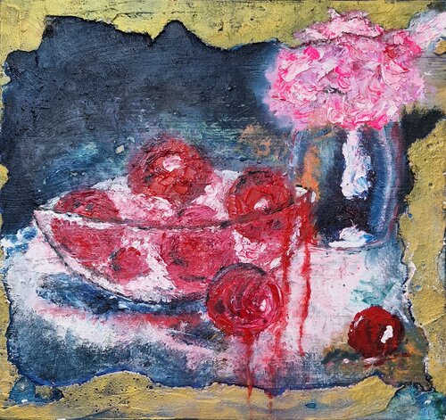 "In ihrem Schatten, im eigenen Rot" by Ingrid Reichenberger, Painting for Sale on Select