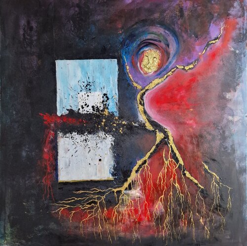 "Der mit den Wurzeln steht“ by Ingrid Reichenberger, Painting for Sale on Select