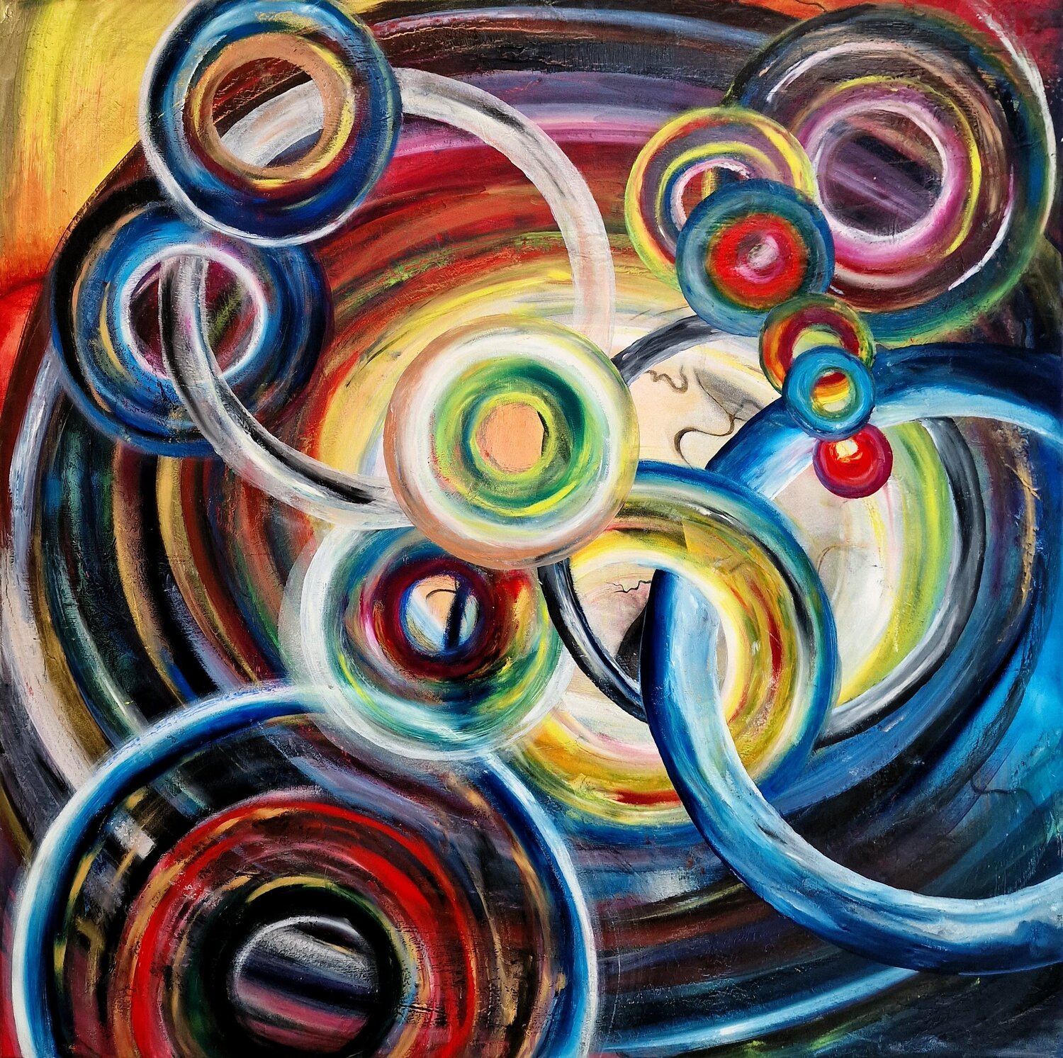 "Hinterm Regenbogen wirds wild" Ingrid Reichenberger Original painting for sale