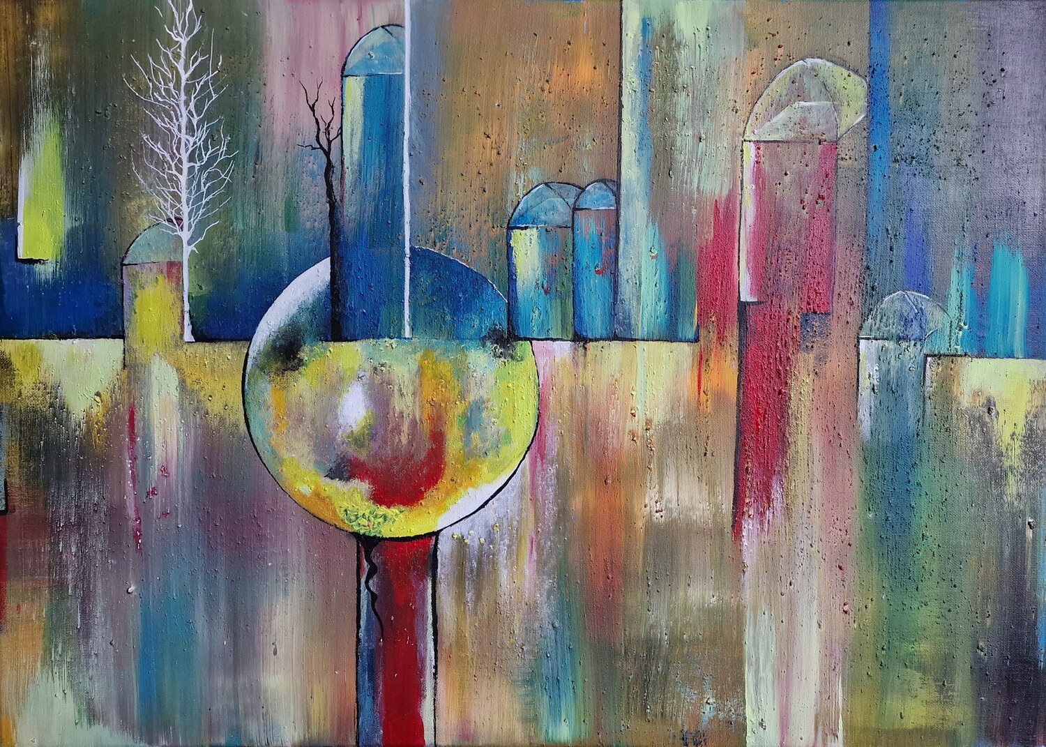 "Flüssige Architektur" Ingrid Reichenberger Original painting for sale