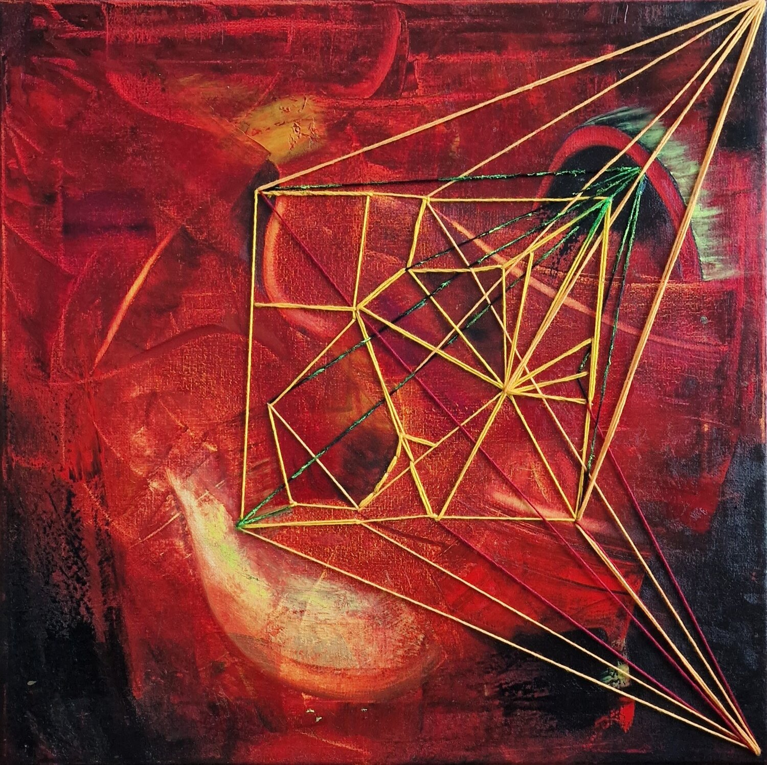 "Fäden aus Zukunft" Ingrid Reichenberger Original painting for sale
