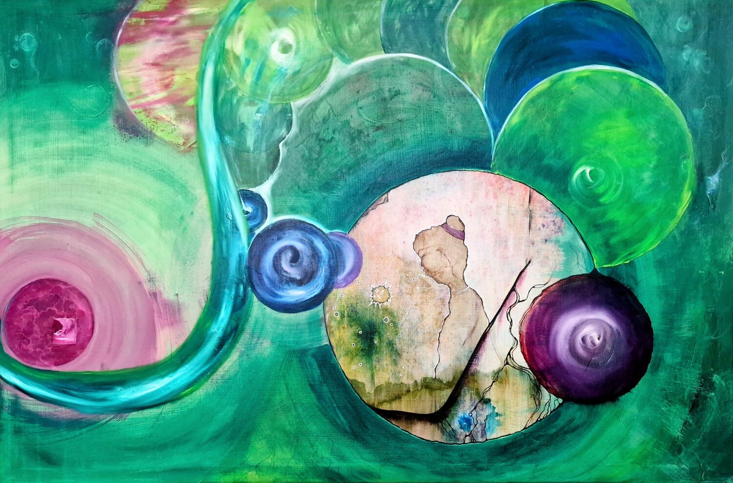 "Atmende Dame" Ingrid Reichenberger Original painting for sale