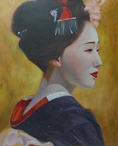 Geisha in kimono by Jane Lantsman, Painting for Sale on Select