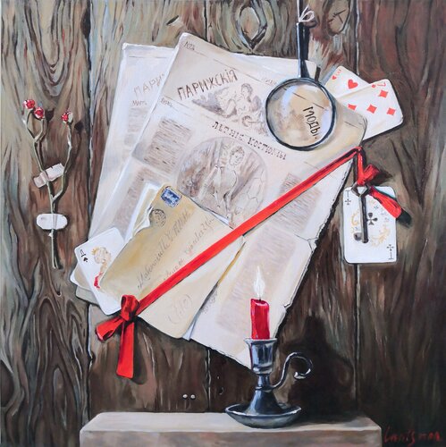 Trompe-l'Oeil realistic Still Life (Dutch still life) by Jane Lantsman, Painting for Sale on Select