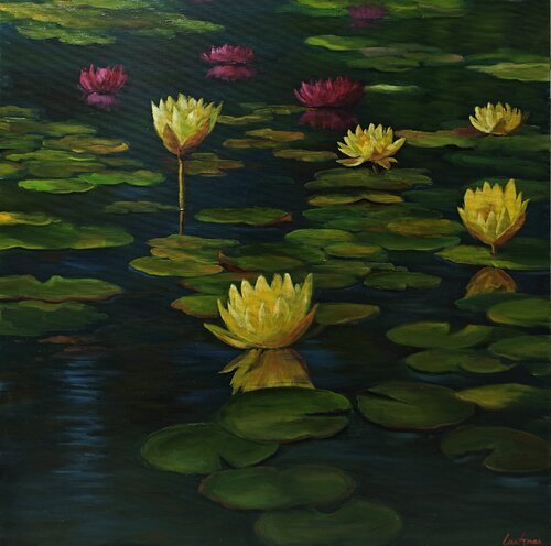 Light of Water Lilies by Jane Lantsman, Painting for Sale on Select