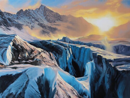 Gletschereis im Morgenlicht by Herwig Port, Painting for Sale on Select