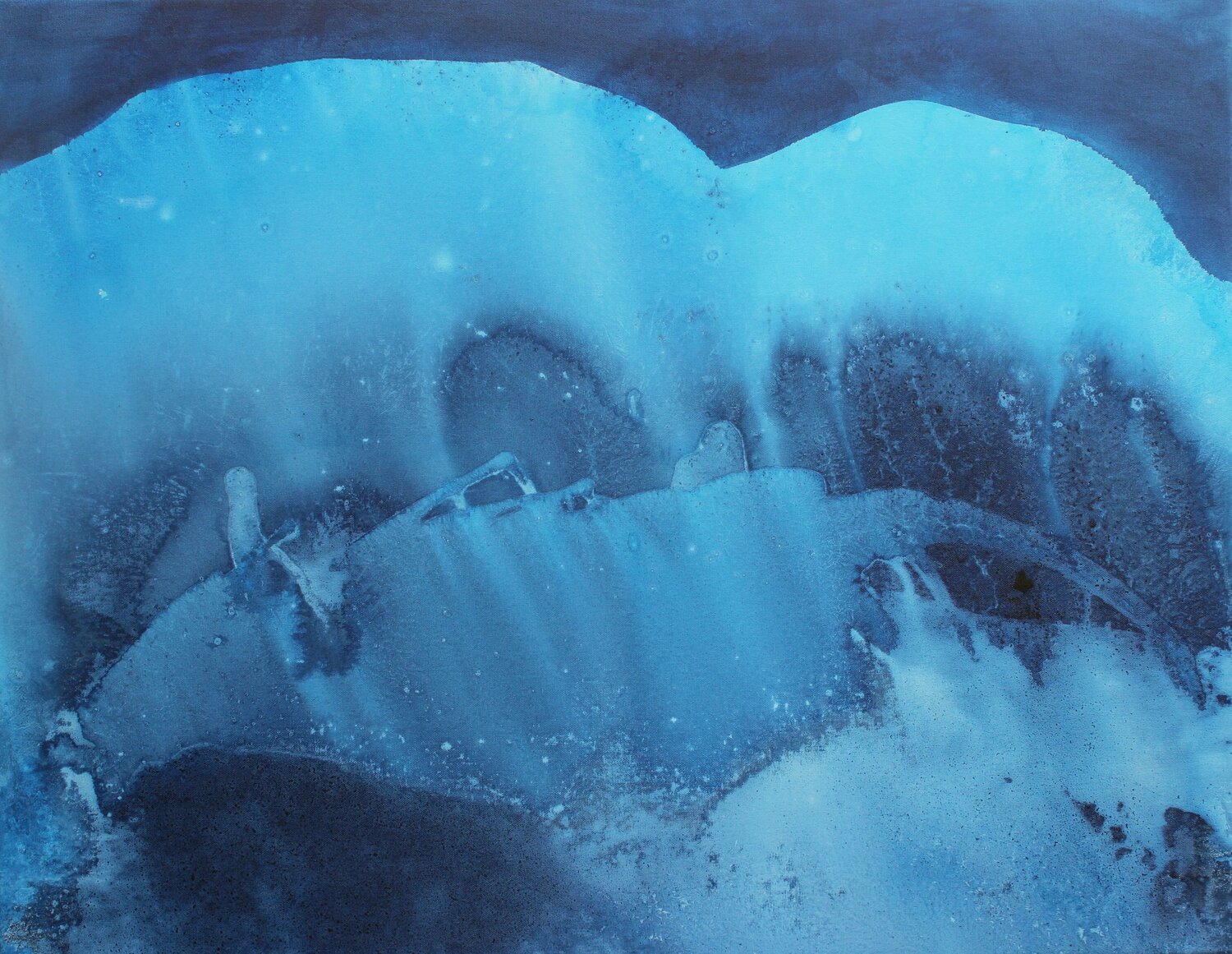 Frozen blue Herwig Port Original painting for sale