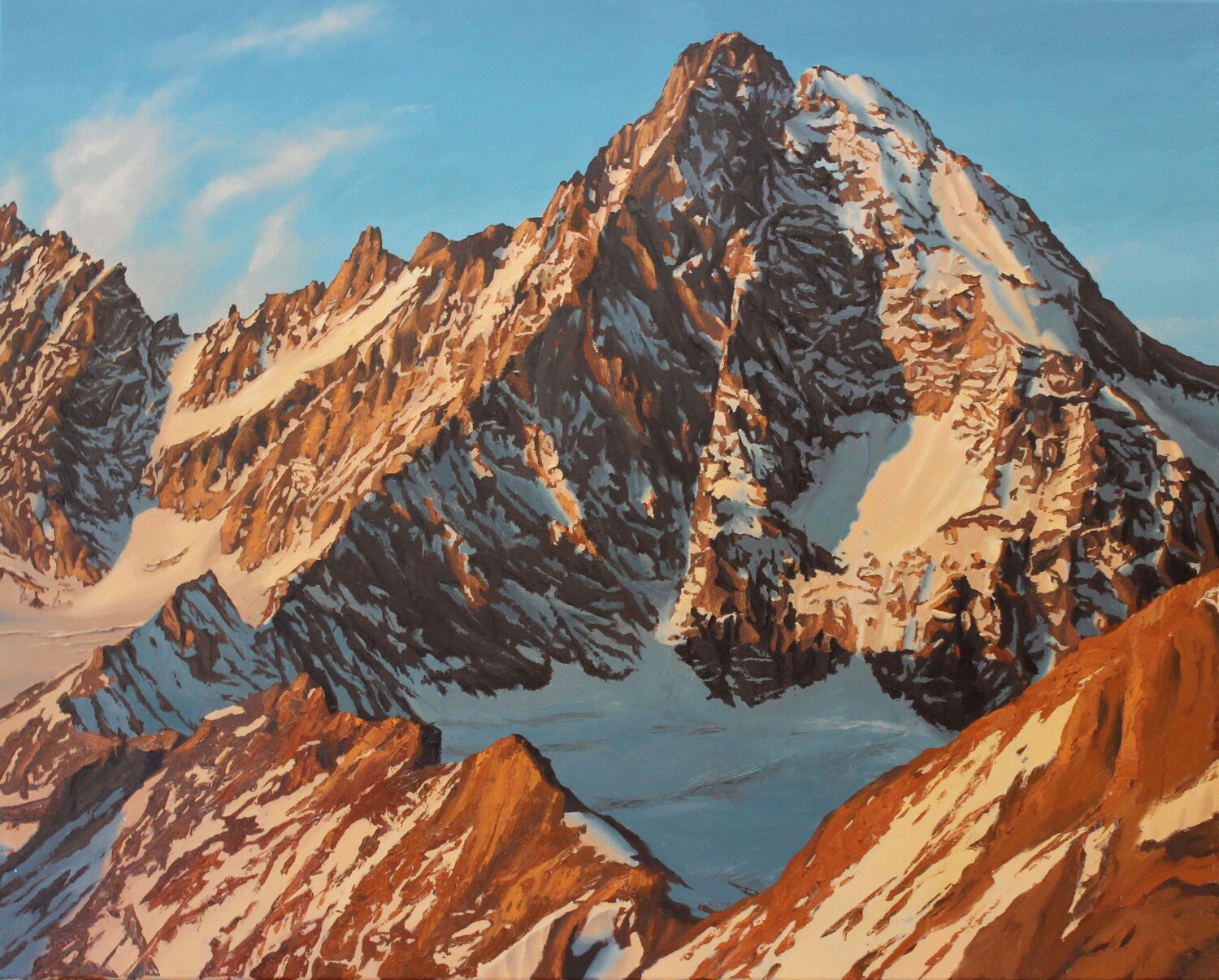 Großglockner in der Abendsonne Herwig Port Originalgemälde zu verkaufen