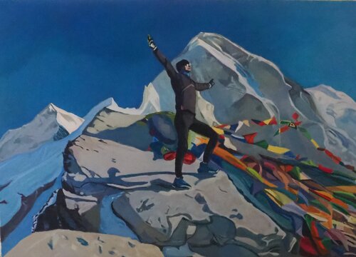 Qui e Ora by Luigi Abbiati, Painting for Sale on Select