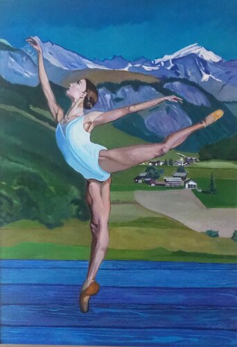 Dalla Terra al Cielo by Luigi Abbiati, Painting for Sale on Select