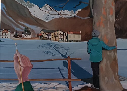 Dipingendo Ollomont -1- by Luigi Abbiati, Painting for Sale on Select
