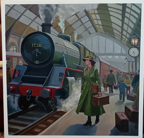 Alla Stazione by Luigi Abbiati, Painting for Sale on Select