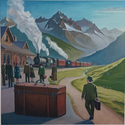 Il Bagaglio by Luigi Abbiati, Painting for Sale on Select
