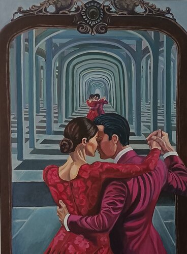 Lo Specchio by Luigi Abbiati, Painting for Sale on Select