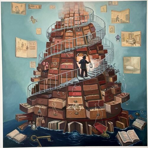 La Torre della Memoria by Luigi Abbiati, Painting for Sale on Select