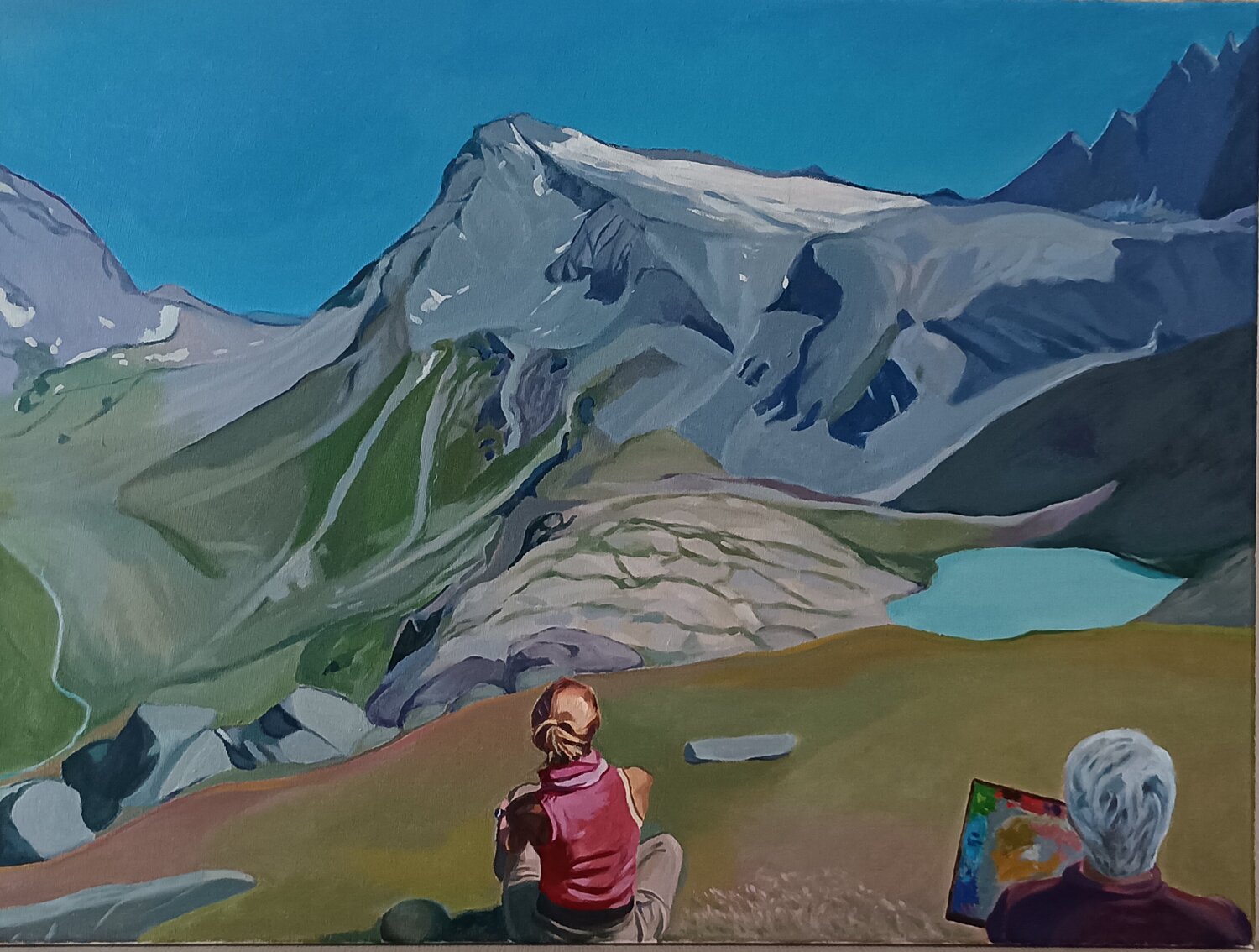 Dipingendo (La Valle di) Ollomont -3- Luigi Abbiati Original painting for sale