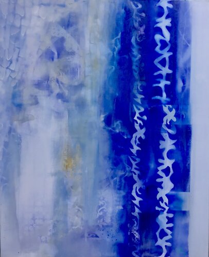 Les rideaux bleus d’Ilona by Sarah Lanyi, Painting for Sale on Select