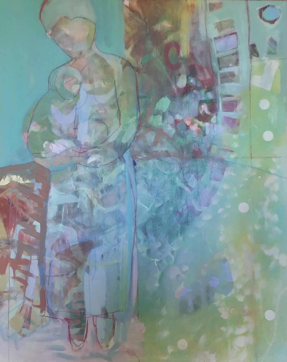 Enfance dans le désert Sarah Lanyi Original painting for sale