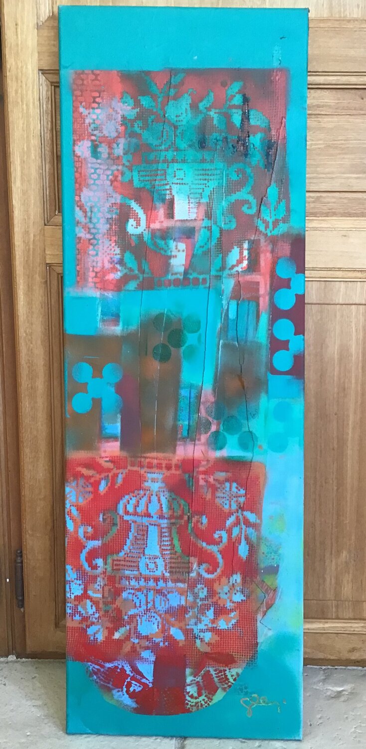 Kilim Mongolie Sarah Lanyi Original painting for sale