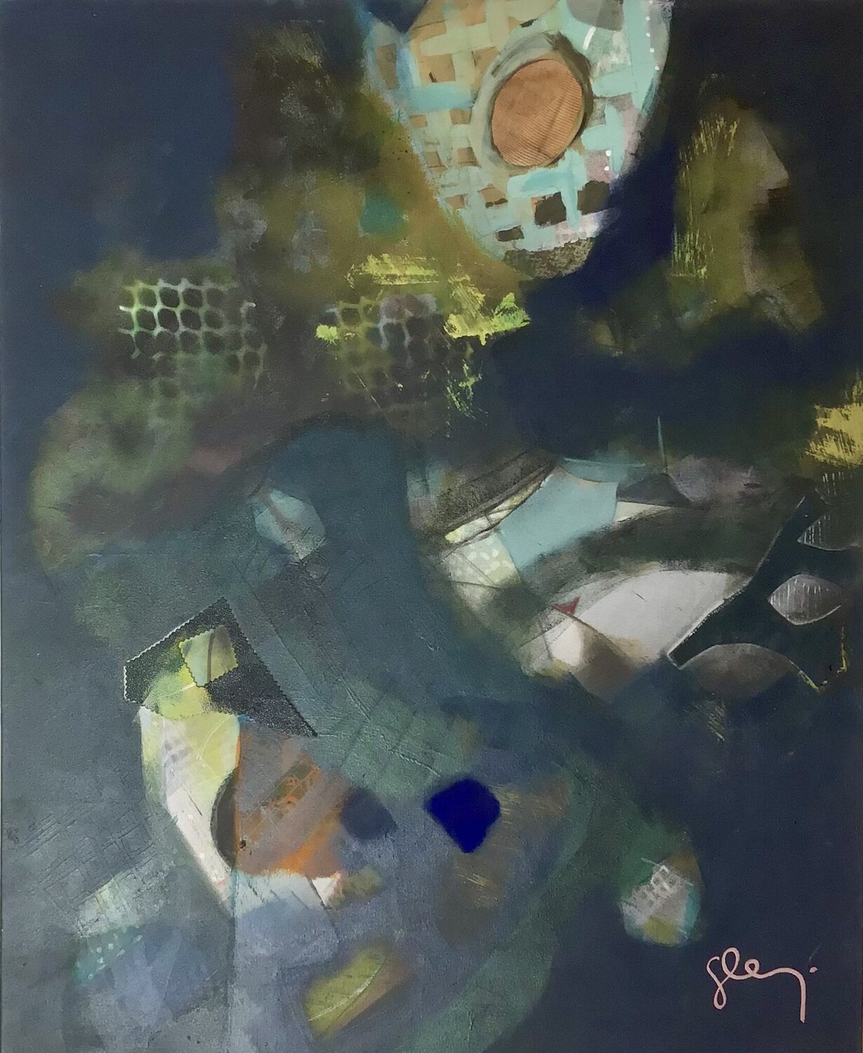 Oeil de crocodile Sarah Lanyi Original painting for sale