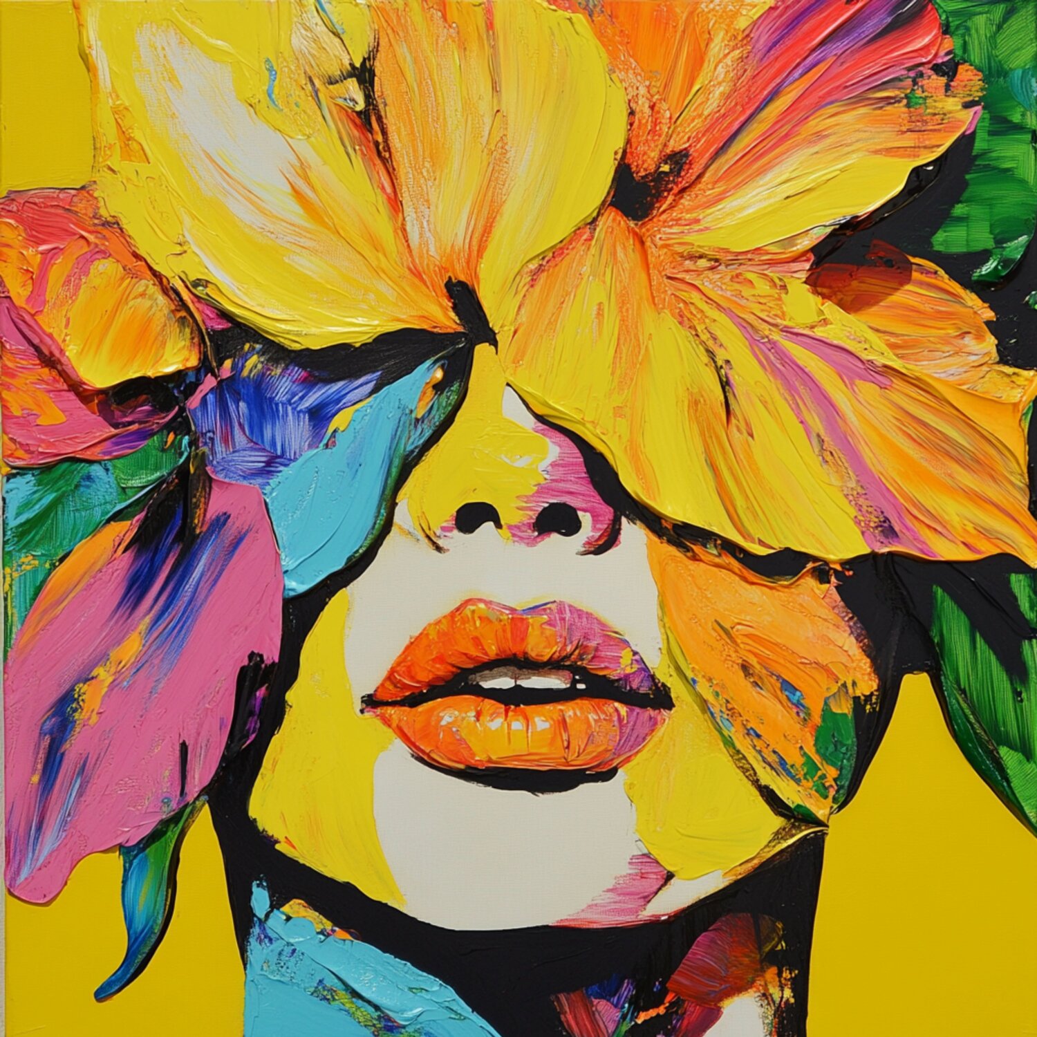 FLOWERFACE Claudia Sauter Original painting for sale