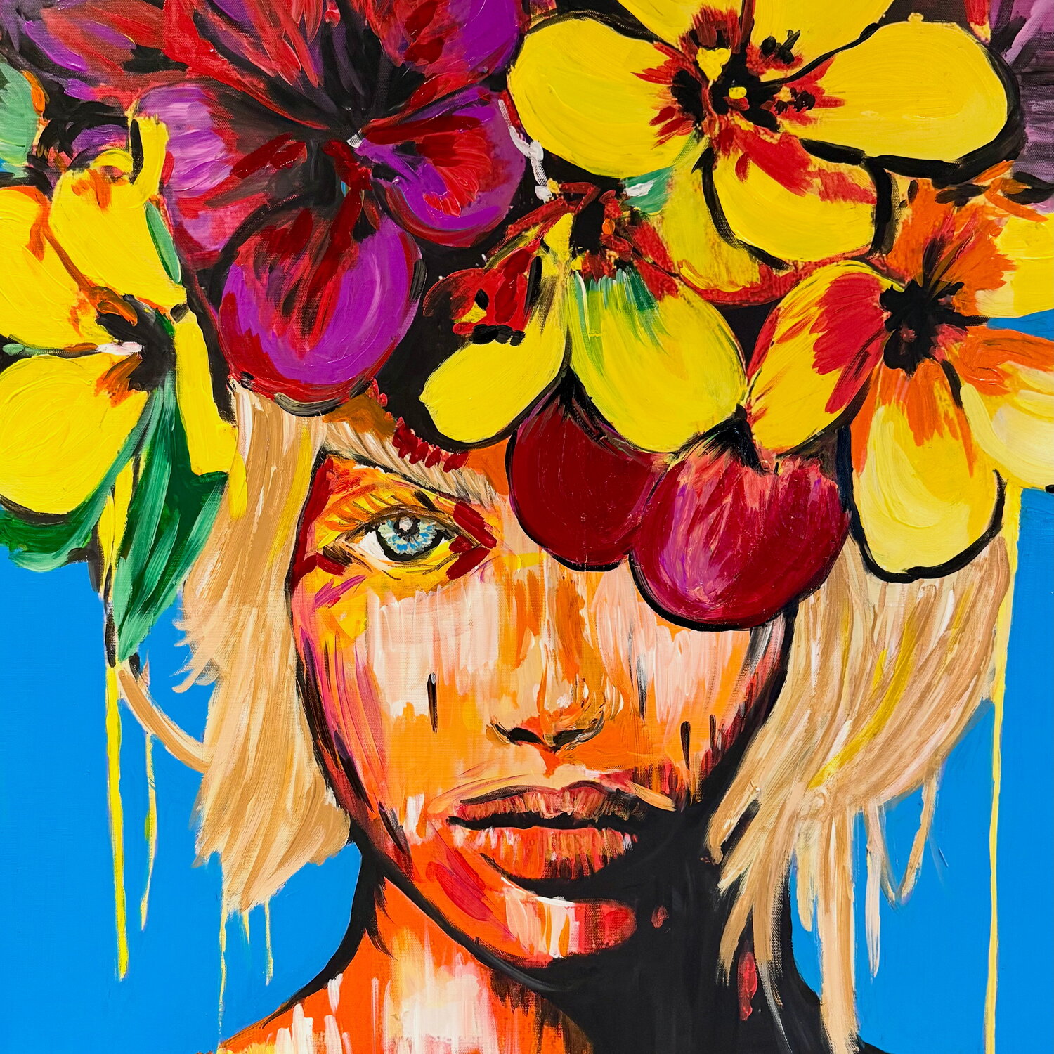 FLOWERFACE Claudia Sauter Original painting for sale