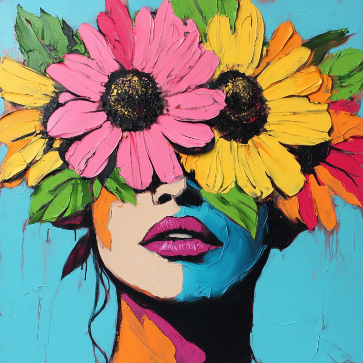 FLOWERHAIR Claudia Sauter Original painting for sale