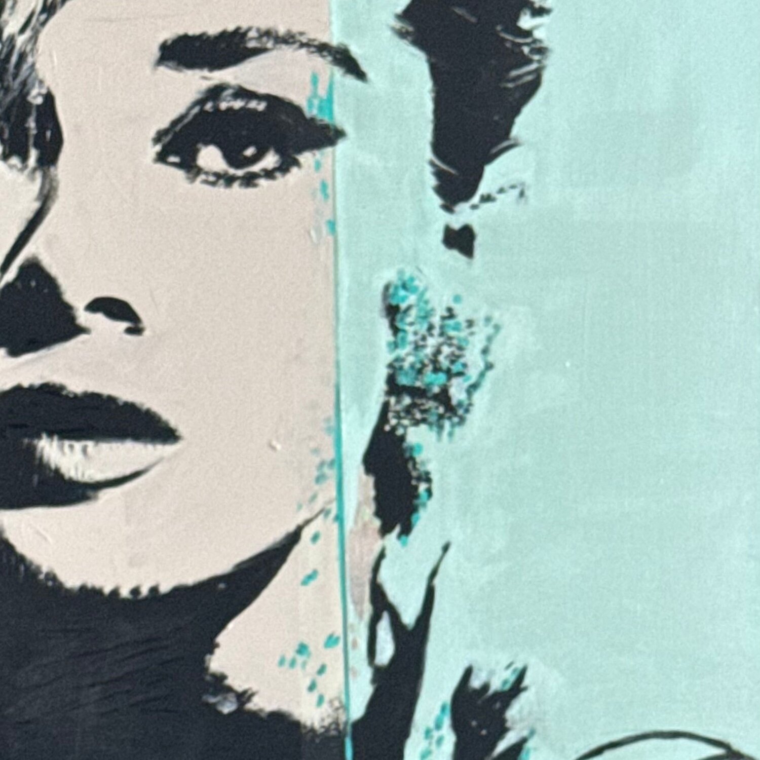 GREY GREEN WOMAN Claudia Sauter Original painting for sale