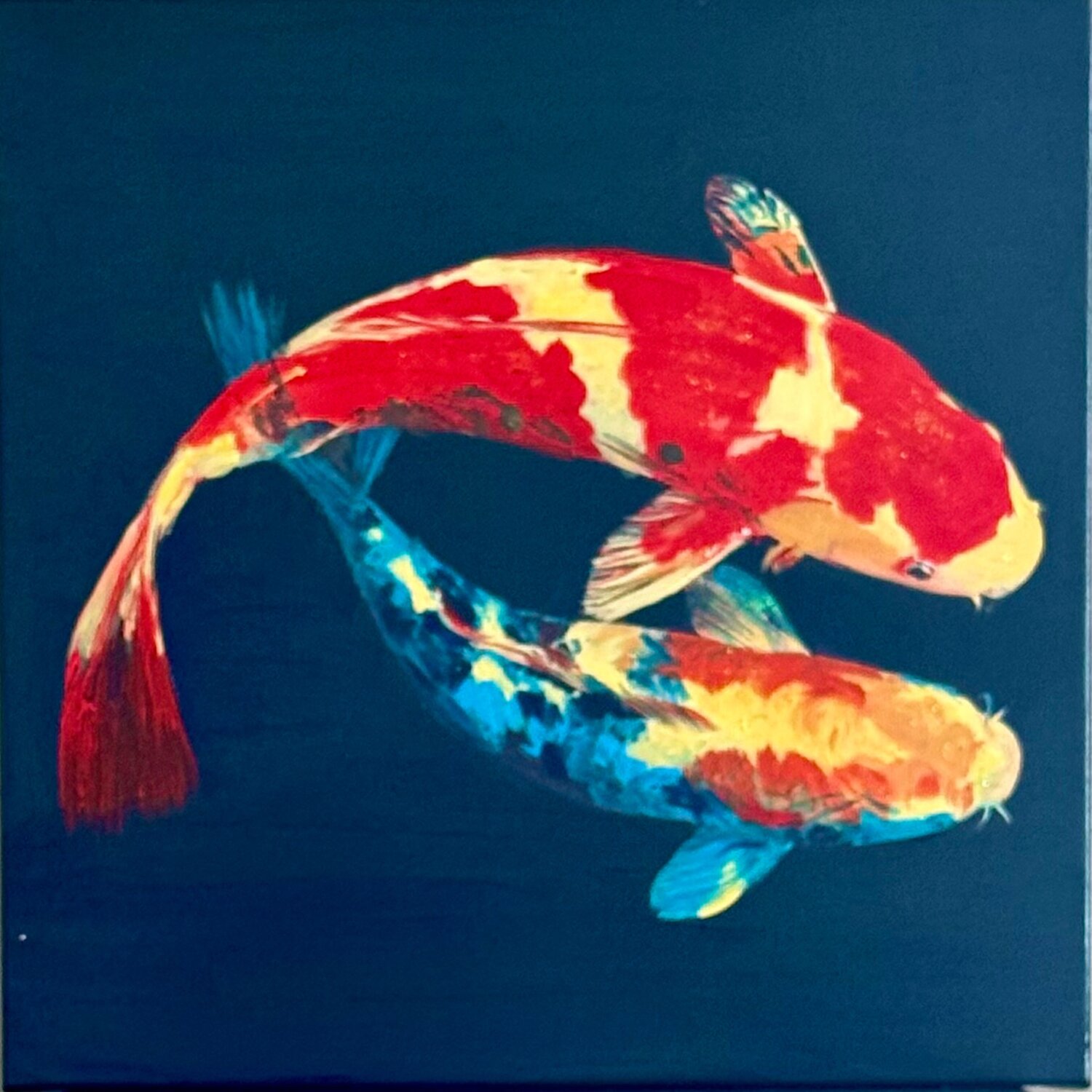 IN LOVE KOI Claudia Sauter Original painting for sale