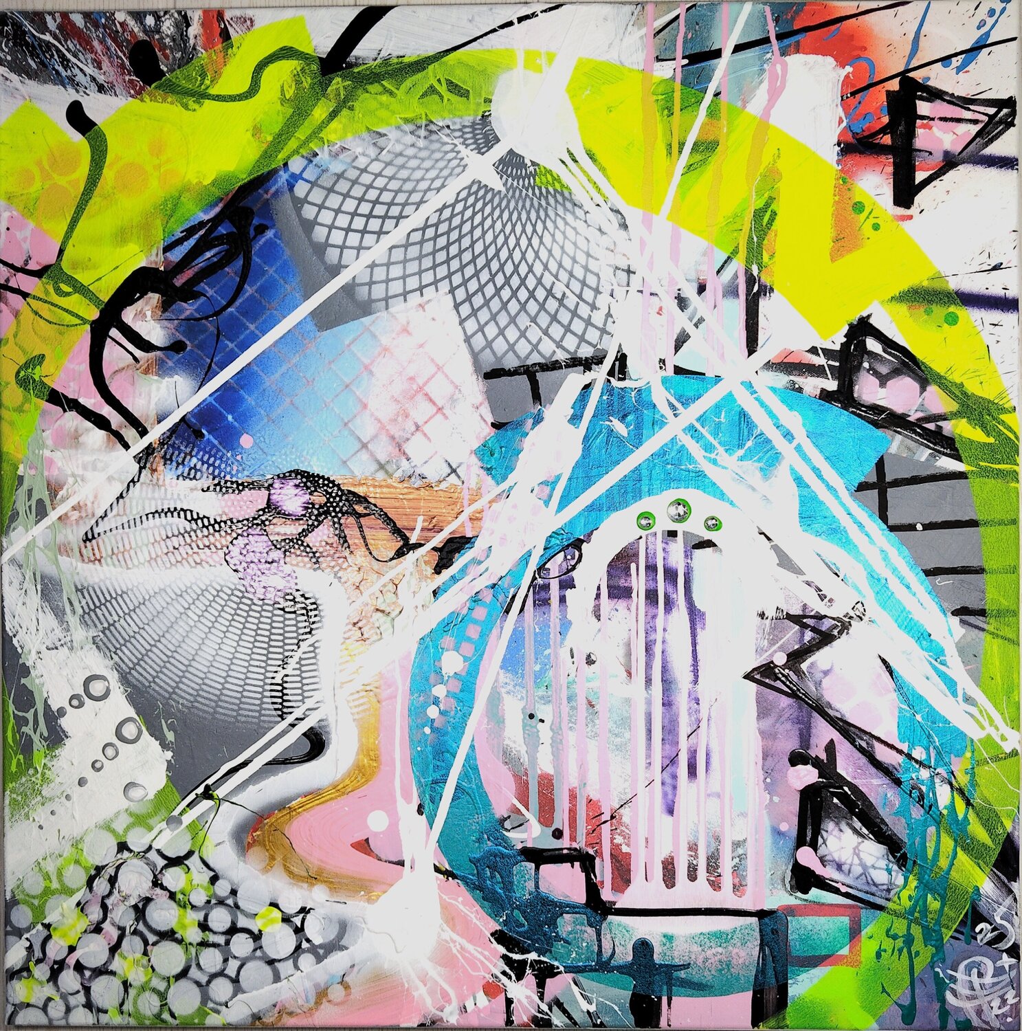 FLASHING LIGHTS Florian Tillack Original painting for sale