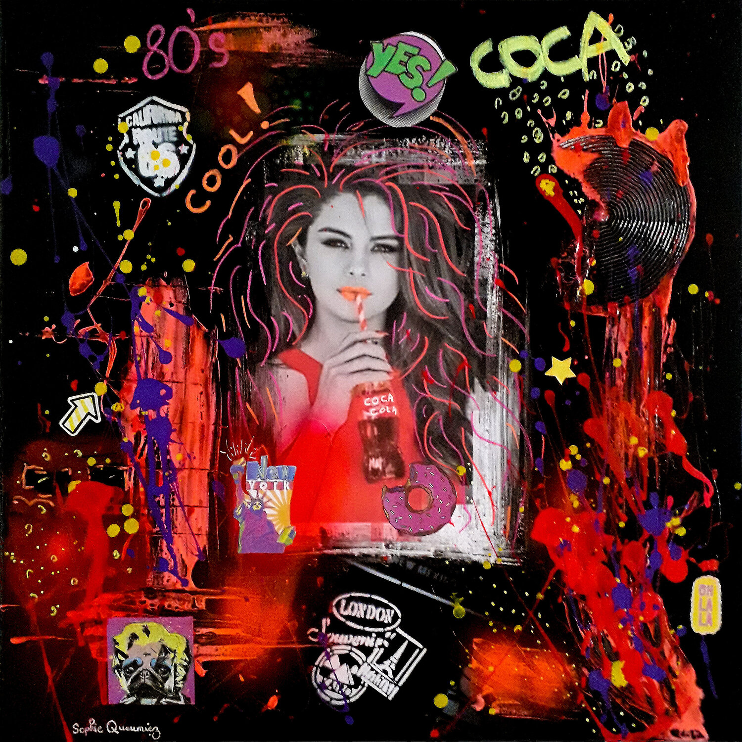 AMERICA (Série Portrait Pop Art) Sophie Queuniez Original painting for sale