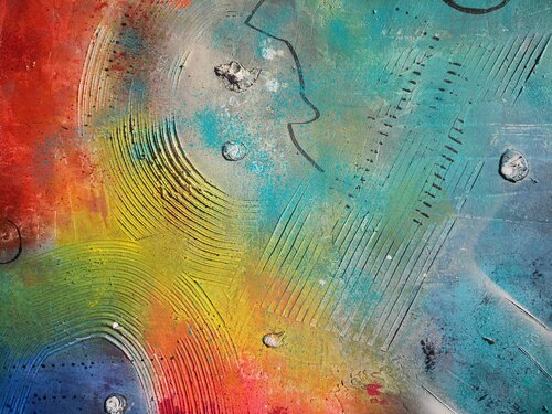 Tanz der Farben by Tatiana Guennewig, Painting for Sale on Select