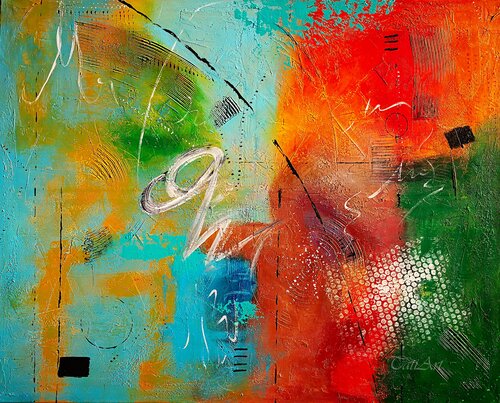 Abstrakte Farbkomposition by Tatiana Guennewig, Painting for Sale on Select