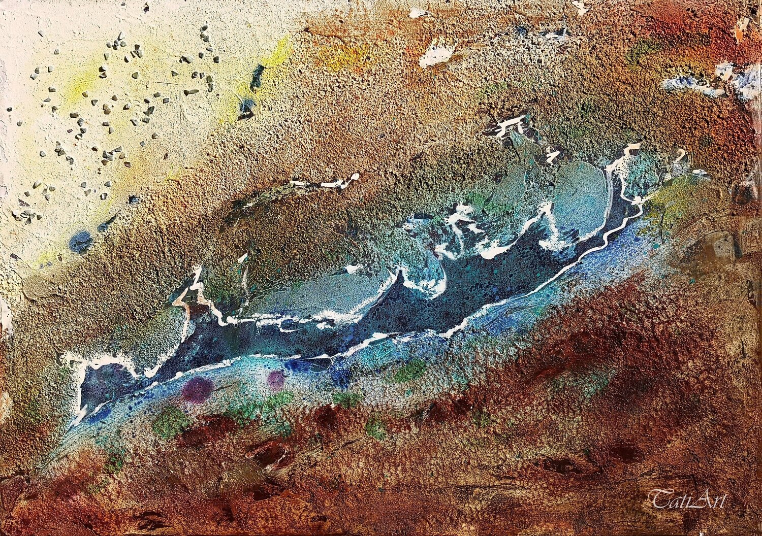 Eisiger Bergsee Tatiana Guennewig Original painting for sale
