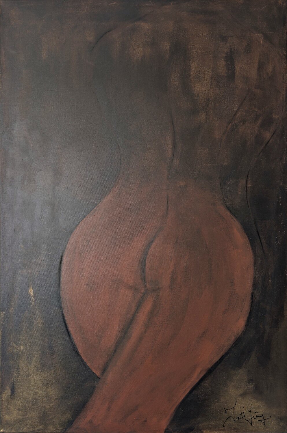 Schwere – Serie Zwischen Raum und Haut Tatiana Guennewig Original painting for sale