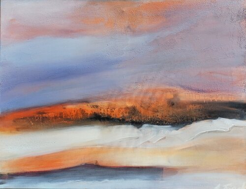 "Sundowner - Zwischen Tag und Nacht." by Andrea Finck, Painting for Sale on Select