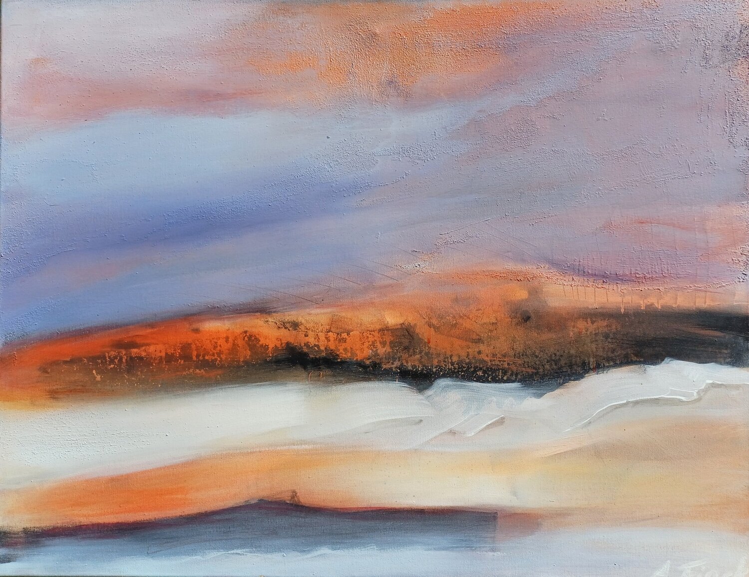 "Sundowner - Zwischen Tag und Nacht." Andrea Finck Original painting for sale
