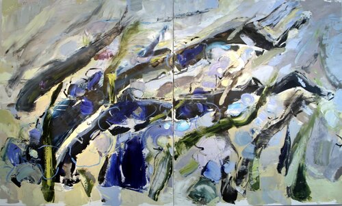 Fleur bleue by Petra Marian, Painting for Sale on Select