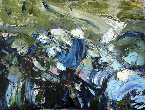 50 Shades of Blue by Petra Marian, Painting for Sale on Select