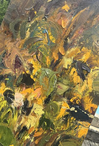 Le vent dans la chevelure de tournesols by Petra Marian, Painting for Sale on Select