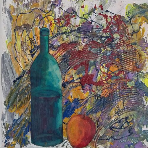 NATURA MORTA CON BOTTIGLIA by Vincenzo Cesetti, Painting for Sale on Select