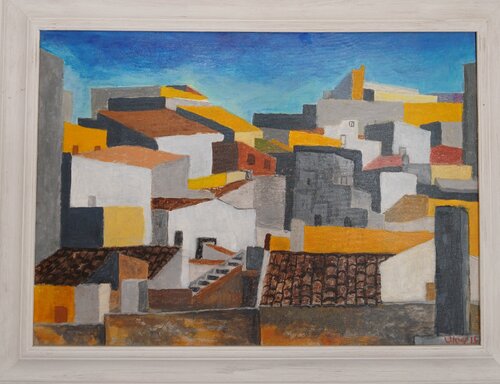 I TETTI DI ALCAMO COPIA by Vincenzo Cesetti, Painting for Sale on Select