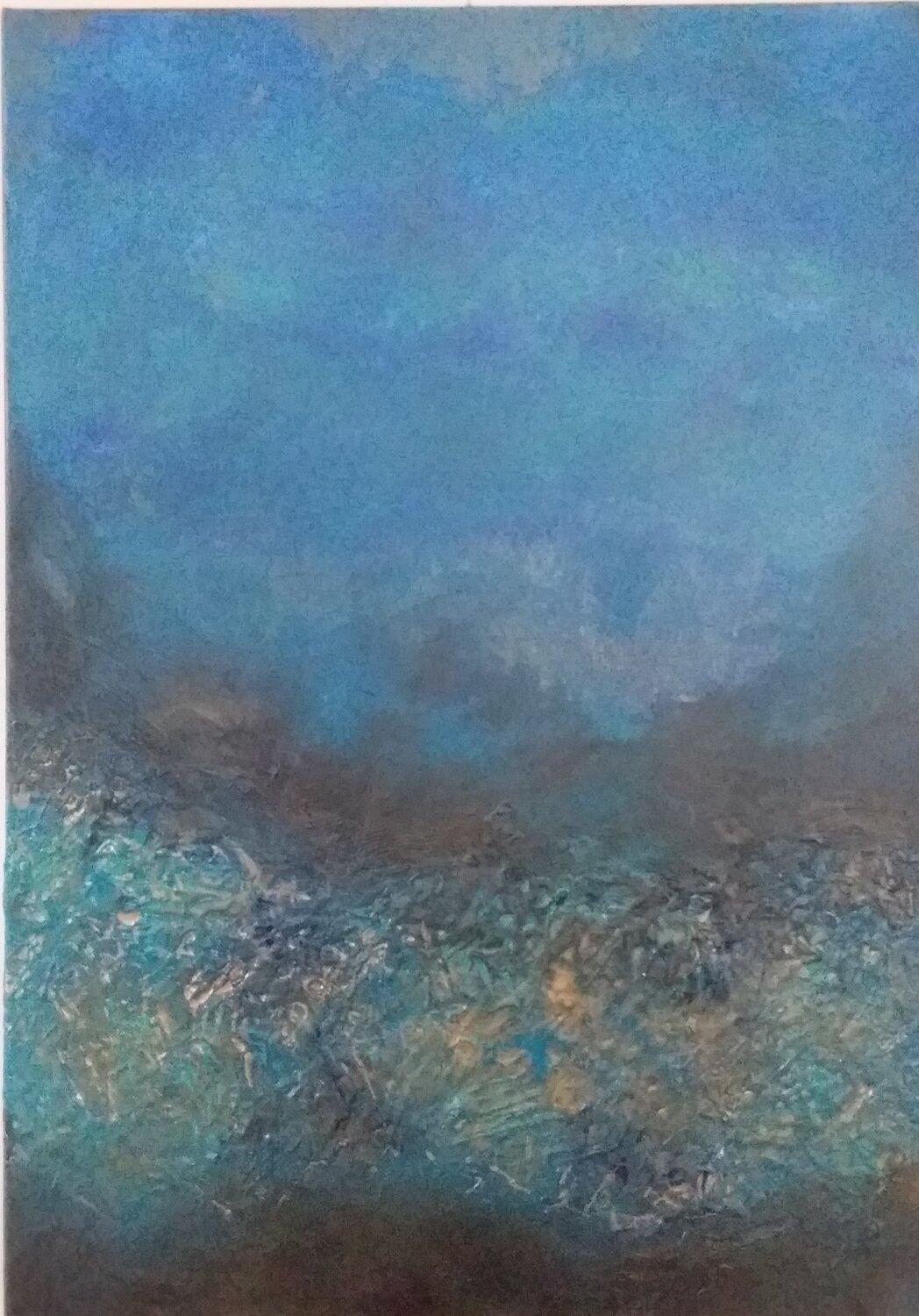 BLUE & GOLD  LANDSCAPE Vincenzo Cesetti Original painting for sale