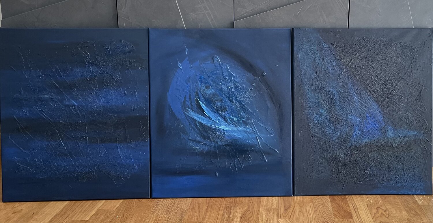 Three Seconds (TRIPTYCH/TRITTICO) Francesco Fedele Original painting for sale