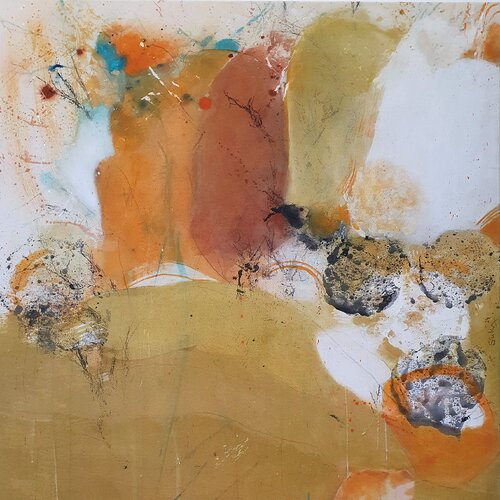 Carefully she touches her Thoughts... by Susann Kasten-Jerke, Painting for Sale on Select