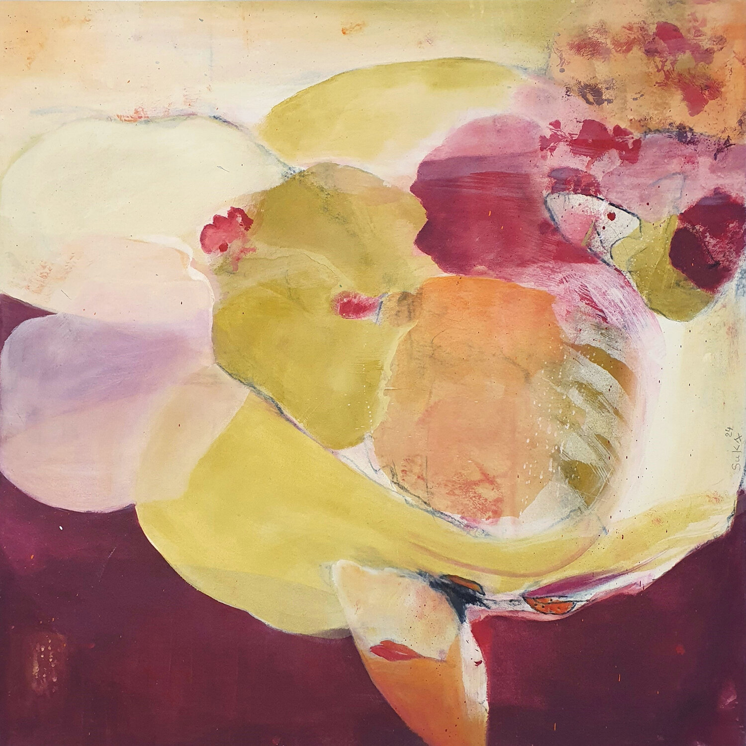 XOXO - Fleeting Hugs Susann Kasten-Jerke Original painting for sale