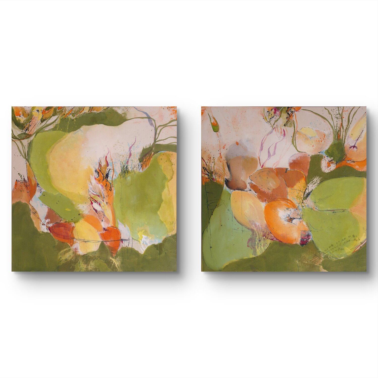 Blooming Spirit- 2x60x60cm Susann Kasten-Jerke Original painting for sale
