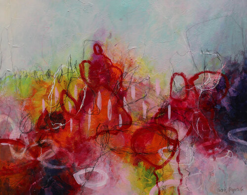 Flowers in my Garden by Gerti Papesch, Painting for Sale on Select