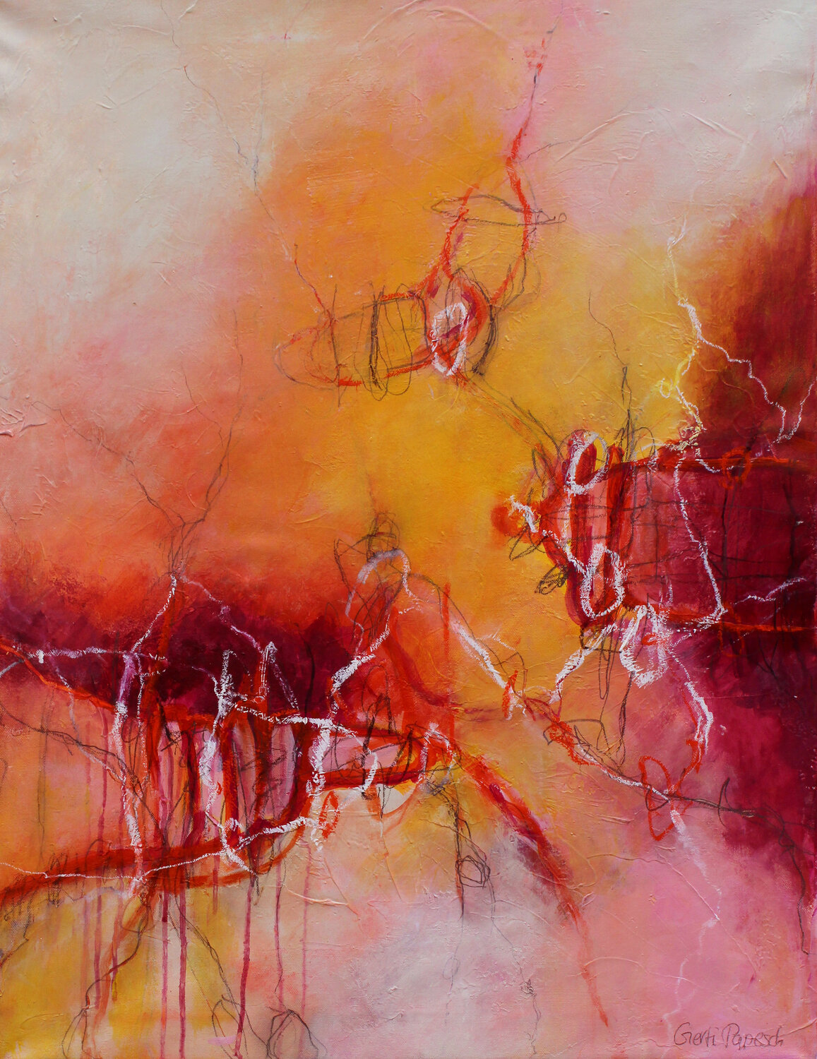 Sunset at the Sea Gerti Papesch Original painting for sale