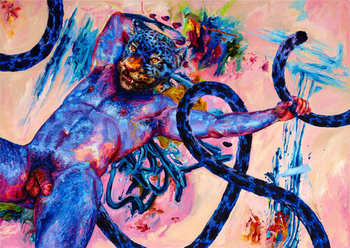 Blue Leopard von Oleksandr Balbyshev, Malerei kaufen auf Select